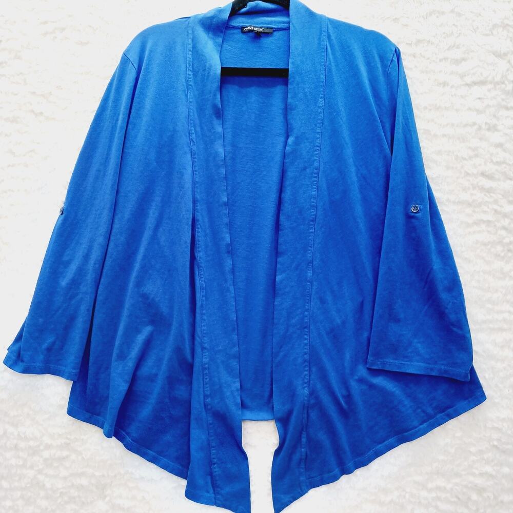 Kimono Cardigan Open Royal Blue Sharkbite Lagenlook Boho Fairy Coastal Size L